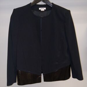 Helmut Lang Black Cropped Blazer with Patent Trim